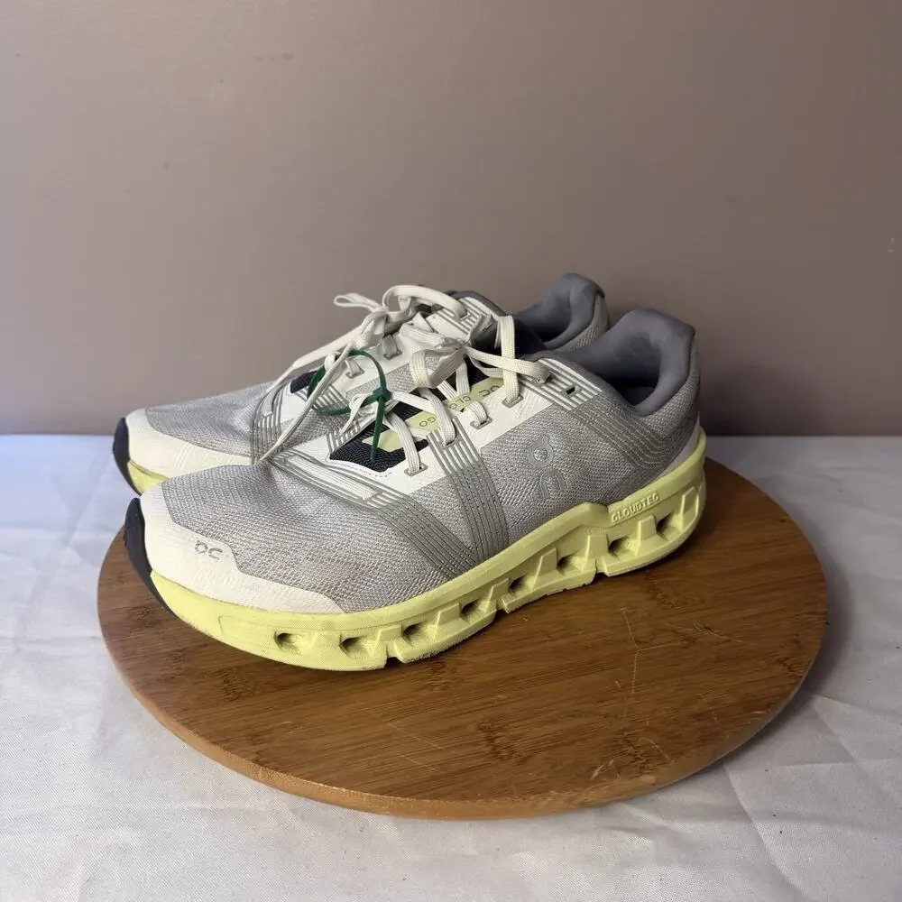 On CloudGo Running Shoes White Yellow Gray Sneakers Womens Size 10.5